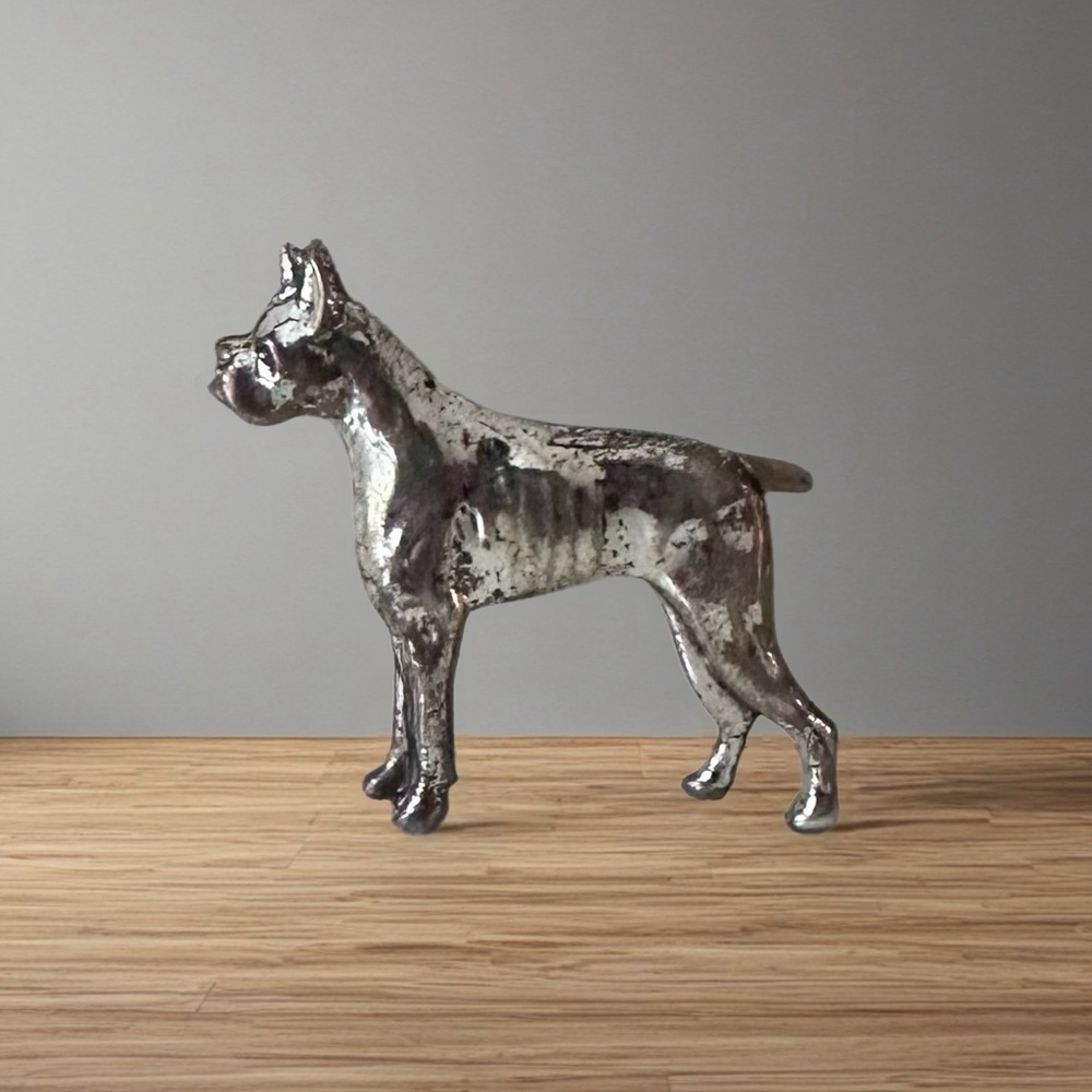 Vintage Sterling Silver Boxer Dog Brooch Pin 2.62 Grams